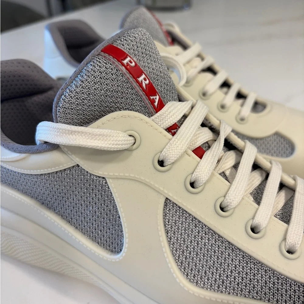 Prada Cream rubber Americas Cup sneakers US13 - Picture 2 of 10